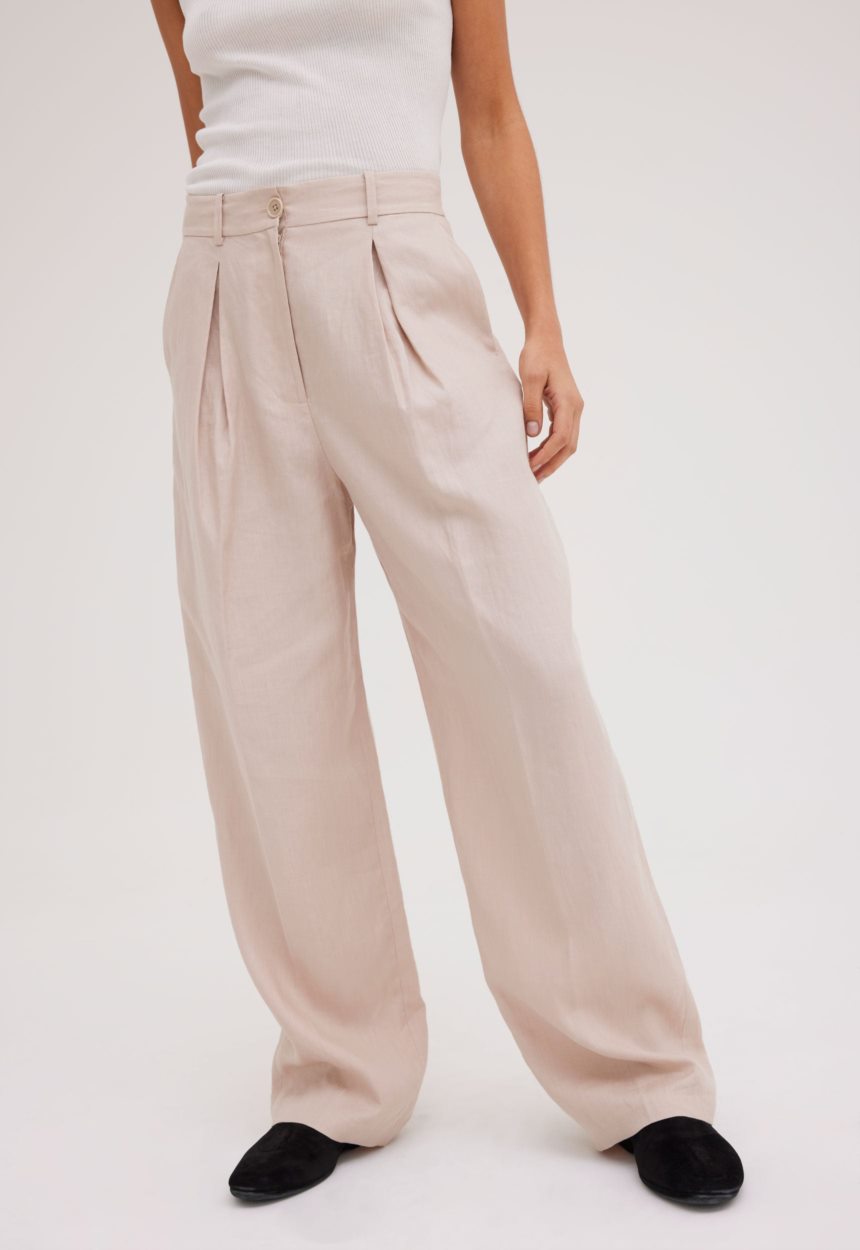 Jac + Jack Duomo Linen Pant - Stone Neutral